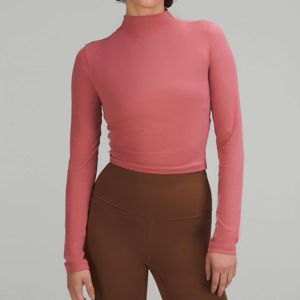 All Aligned Mock Neck Long Sleeve - Brier Rose